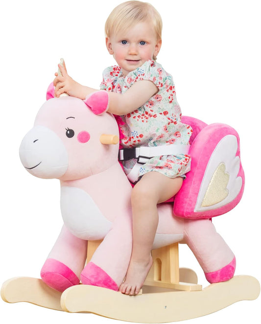 🎠Baby's exclusive pink unicorn! 6 months - 3 years old infant riding rocking horse toy, cute and fun! 💕